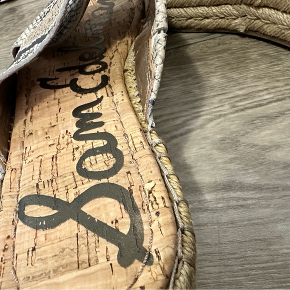 Sam Edelman Gray and Cream Wedge Sandals - Picture 7 of 9